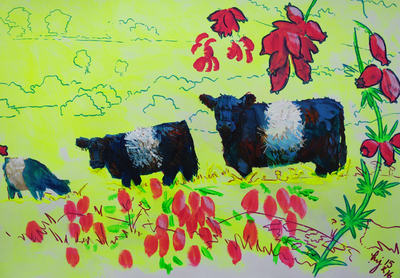 Belted Galloway Cow painting - Beautiful Belties